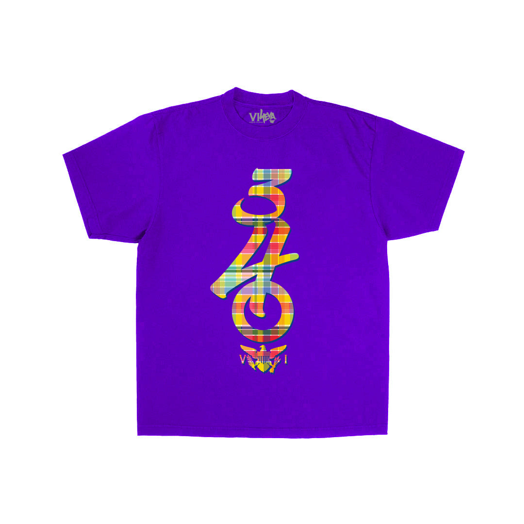 Unisex 340 Madras Tee (Purple)