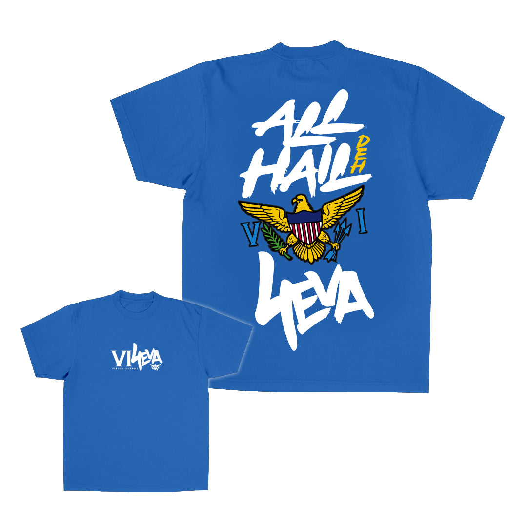Unisex All Hail Deh VI4Eva Tee (Blue/White)