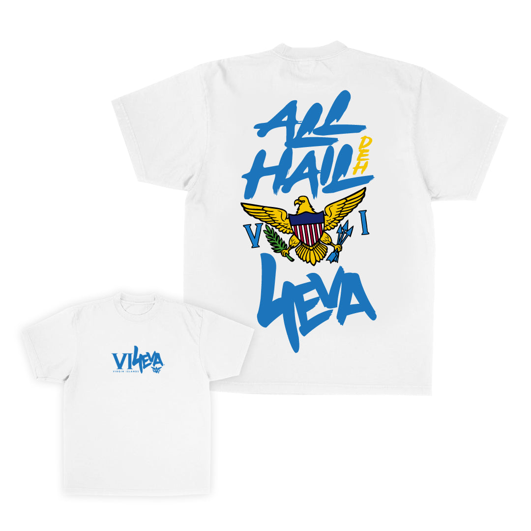 Unisex All Hail Deh VI4Eva Tee (White/Blue)