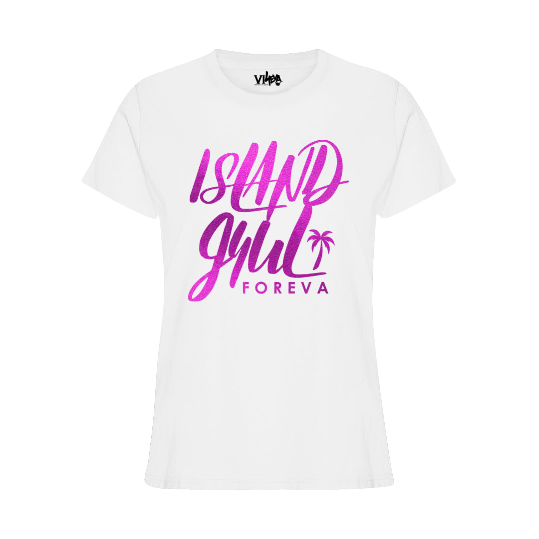 Women's Island Gyul Foreva Tee (White/Metallic Pink)