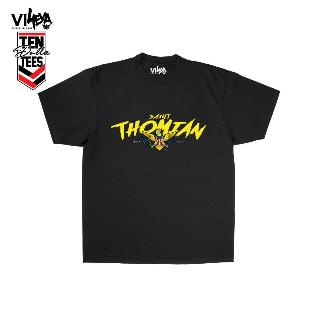 SAINT THOMIAN TEE - Yellow ink