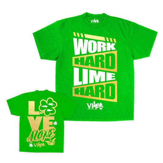 Unisex St. Patrick's Parade Work Hard Lime Hard Tee