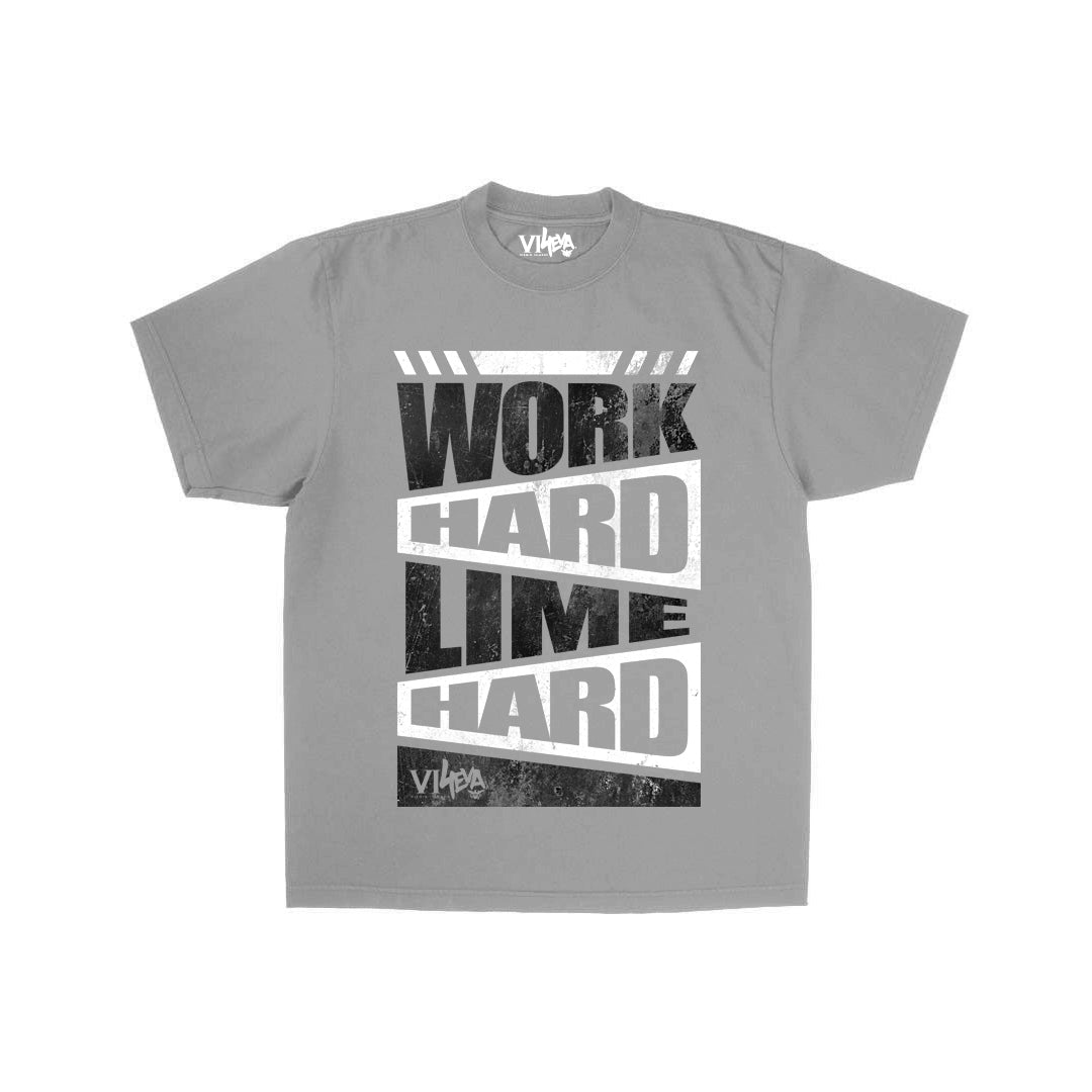 Unisex Work Hard Lime Hard Tee (Gray)