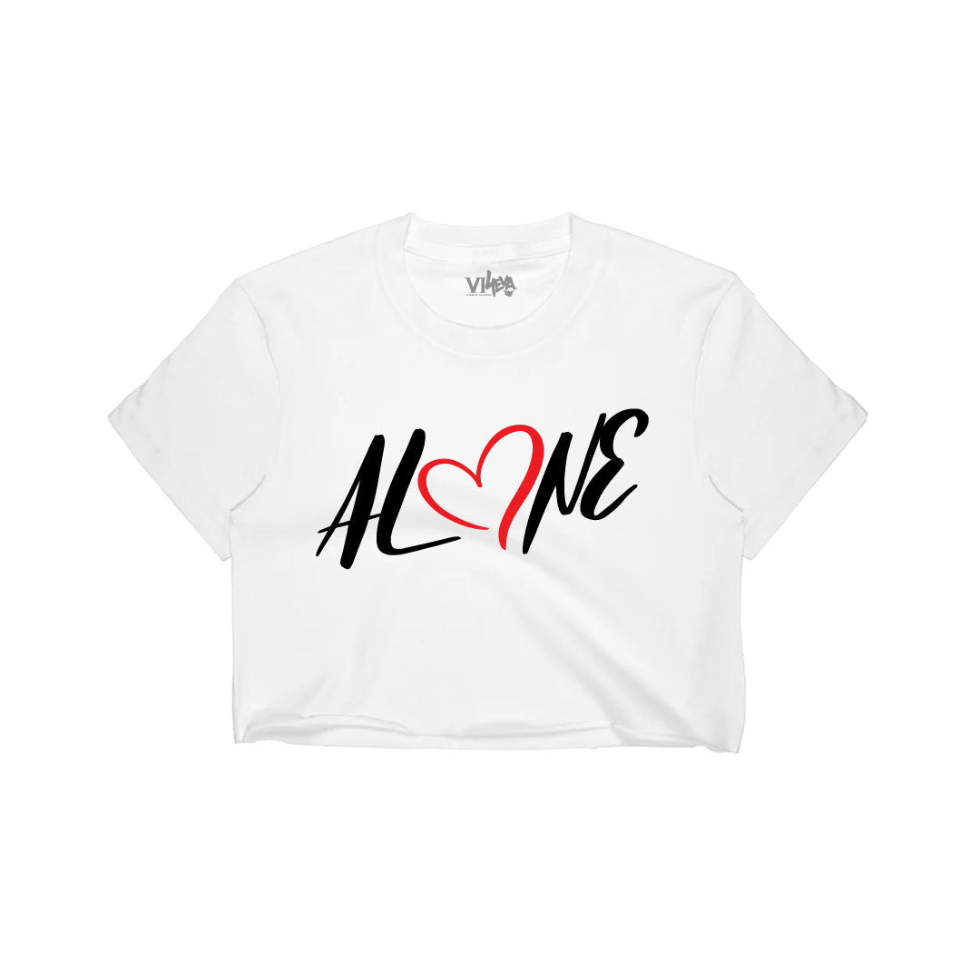 Women's Love Alone Heart Crop Top