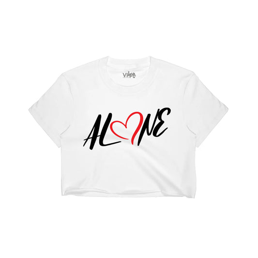 Women's Love Alone Heart Crop Top